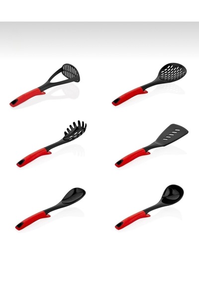 Sungroup Set de tacâmuri RED cu 6 piese (polonic, lingură, spatulă, lingură p...