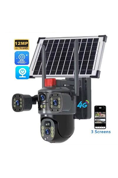 Teknova Cameră Supraveghere Teknova, 4G, Încărcare Solară, 12MP, 3 Lentile, P...