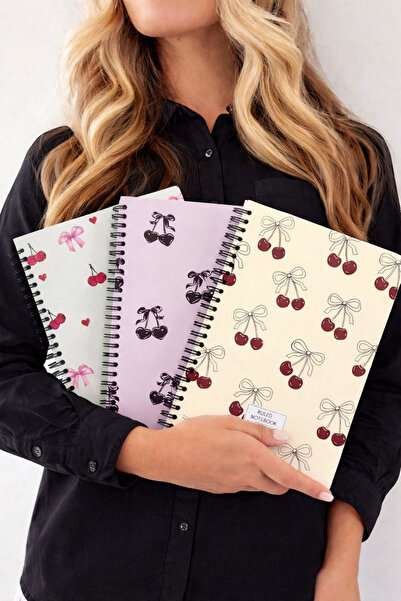 Happy Notes A5 Spiralli Karton Kapak Çizgili Okul Defteri 80 yaprak 3'lü Set ...