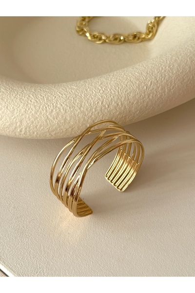 YOUES JEWELRY 316l Çelik Kalın Kelepçe Bileklik Kadın Bilezik Ayarlanabilir K...