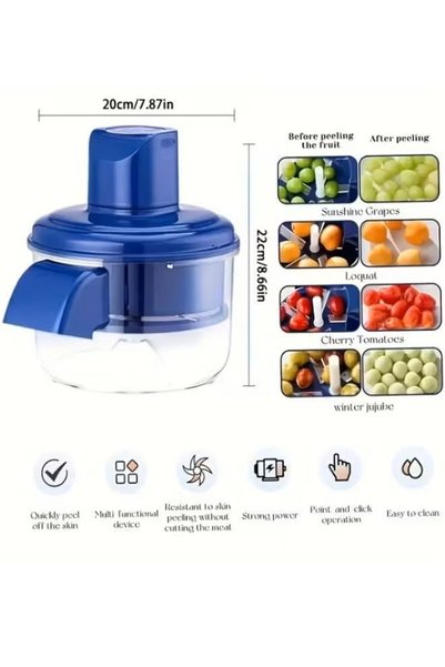 Smart Kitchen Fruit peeler and pitter with a rechargeable USB auxiliary head – suitable for grapes, cherries, and apricots