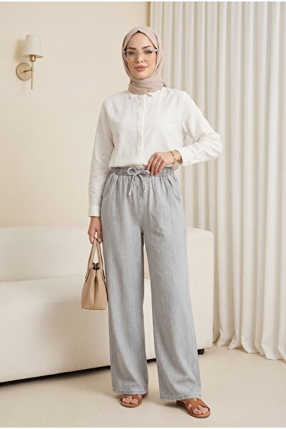 HİJABAYA Φαρδύ τζιν με ελαστική μέση και τσέπες