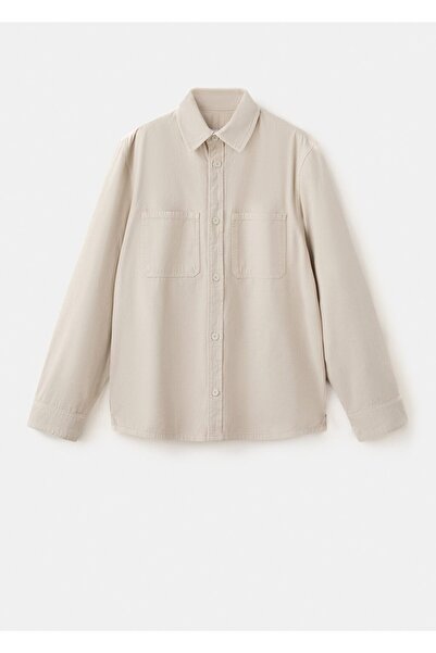MANGO Man Cepli %100 pamuklu gömlek ceket
