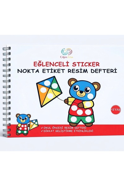 Çılgın Zeka Eğlenceli Sticker Nokta Etiket Defteri Okul Öncesi Defter Okul Ön...