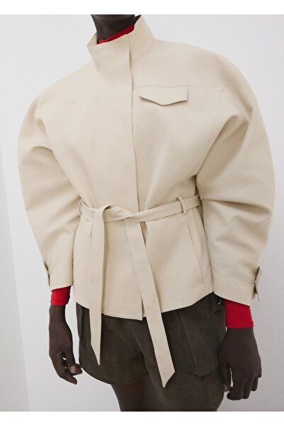 MANGO Woman Kemerli denim ceket