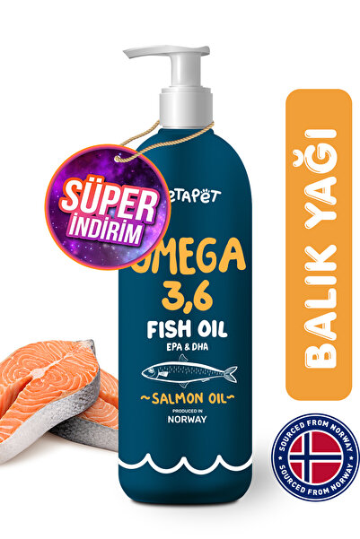 Metapet Köpekler için Balık Yağı, Premium Norveç Somonu Yağı, Omega 3 ve 6, Y...