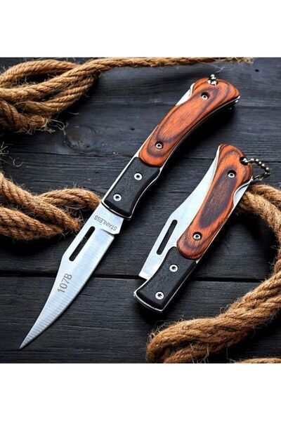 M Mazzanti Ahşap Paslanmaz Çelik Outdoor Kamp Çakısı