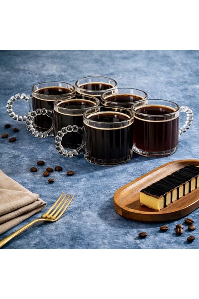 Maloria Boncuk Kulplu Çay Fincanı - 130ml 6'lı Kupa