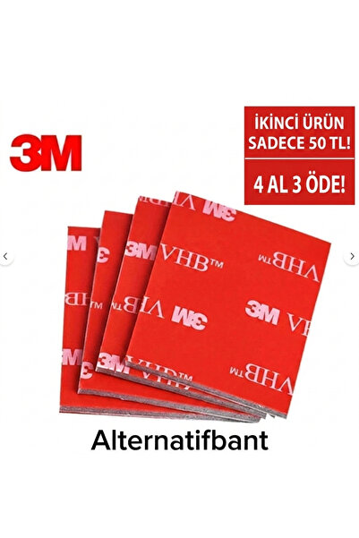 3M VHB Çift Taraflı Bant 25mm (10 Adet) - Isıya ve Suya Dayanıklı Araç, Ayna,...