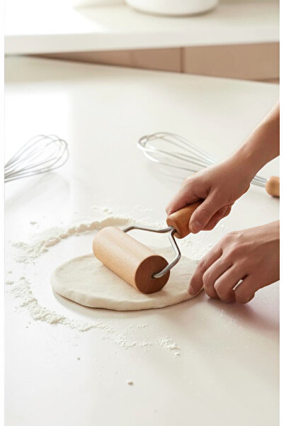 tafce Ahşap Saplı Mini Rulo Hamur Açıcı Merdane Pürüzsüz Oklava Börek Pizza A...