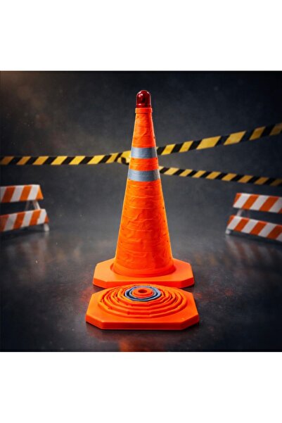 HCA LİMİTED Hca Katlanır Reflektörlü Işıklı Trafik Konisi (Duba) – LED Flaşör...