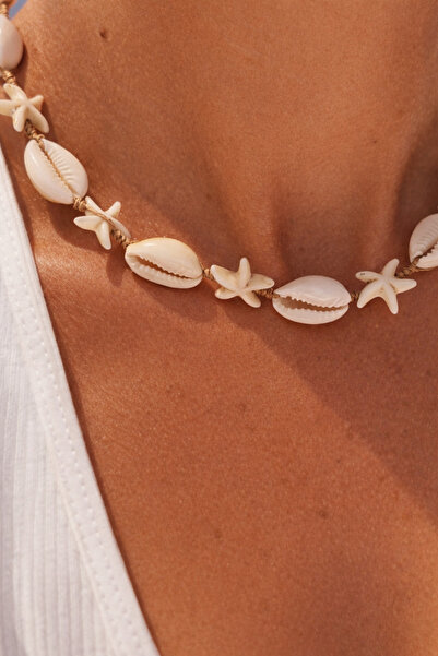 By Song Aksesuar Necklace with Sea Star and Sea Shell