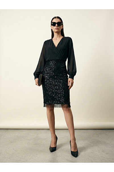 Phoenix Women Üstü Şifon Altı Pul Payetli Elbise