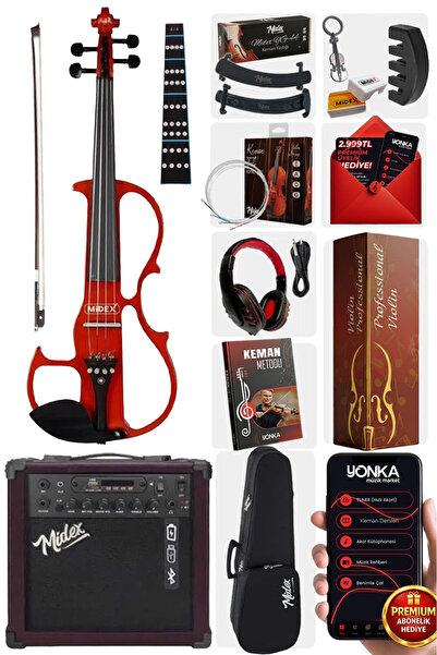 Midex RCZ-606RD-AMP Elektro Keman ve Şarjlı Anfi Seti
