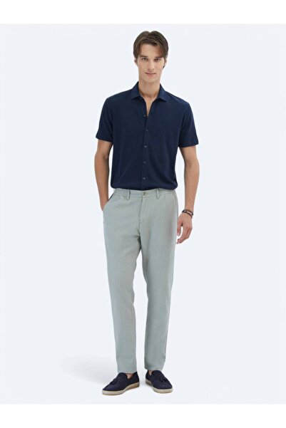 Kip Nile Green Tkano Jogging Fit Ležerne Mešavina pamuka Hlače