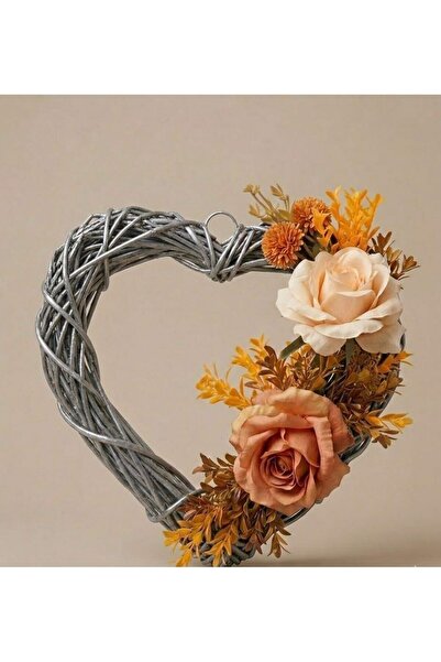 PAKETA Bohem Tarz Yapay Çiçekli Hasır Kapı ve Duvar Süsü