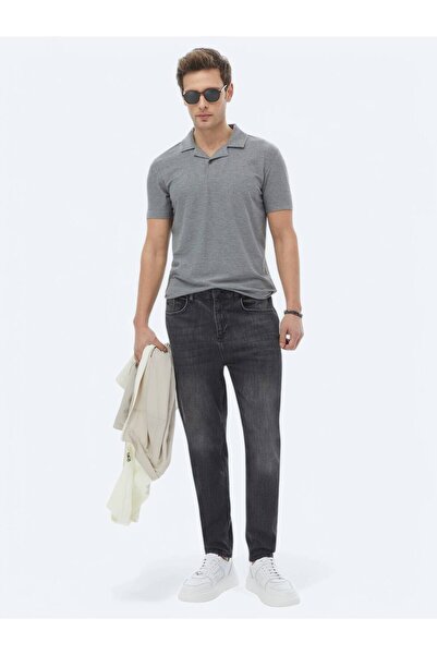 Kip Blend de bumbac denim antracit - Pantaloni crocodil