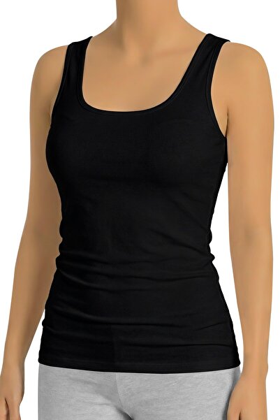 Öts Kadın Atlet Ribana Kalın Askılı (%100 Pamuk)