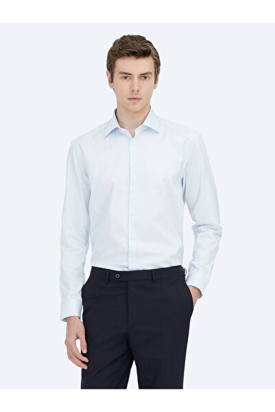 Kip Dark Blue Plain Slim Fit Woven Classic 100% Cotton Shirt