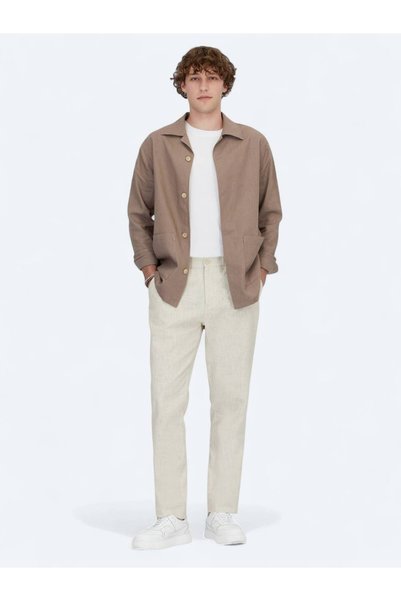 Kip قميص منسوج من مزيج القطن ذو قصة عادية من Dark Mink