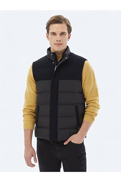 Kip Μαύρο κανονική εφαρμογή με γιακά casual υφαντό αθλητικό γιλέκο