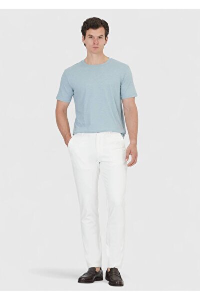 Ramsey Blue Plain Crew Neck 100% Cotton T-Shirt