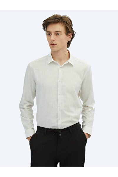 Kip Kaki Prugasto Regular Fit Tkano Ležerna 100% pamuk Košulja