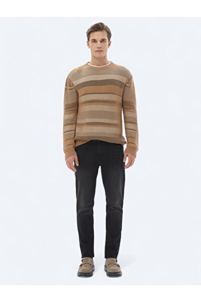 Kip Pantaloni negri slim din denim din amestec de bumbac
