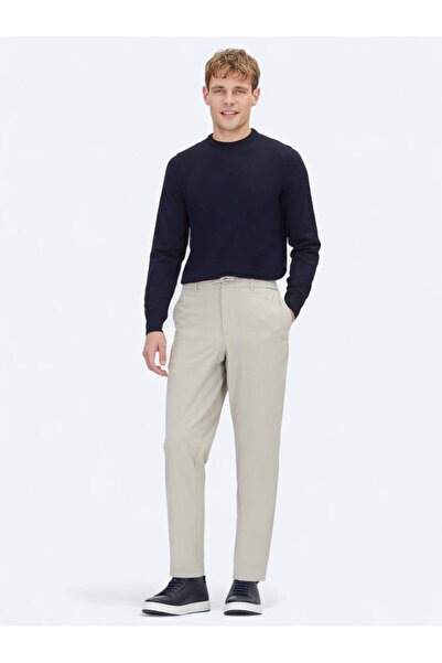 Kip Pantaloni casual de jogging cu țesătură dreaptă bej