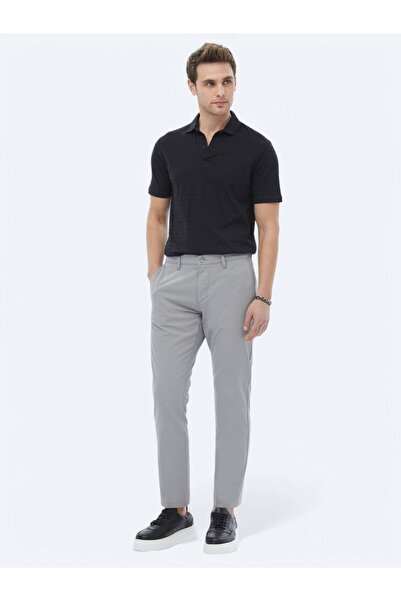 Kip Γκρι υφαντό παντελόνι με λεπτή εφαρμογή