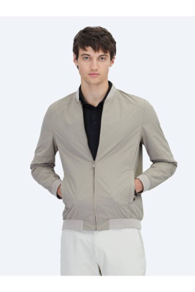 Kip Mink Regular Fit Stand Collar Casual Woven Coat