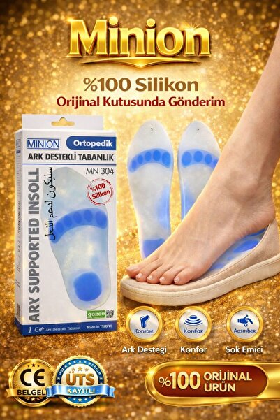 Genel Markalar Ark Destekli Unisex Silikon Tabanlık Ortopedik Ayak Ağrısı Önl...