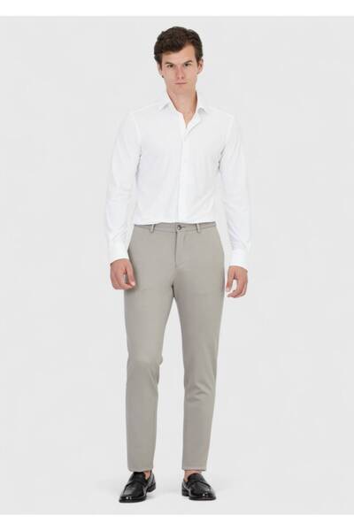 Ramsey Gri Düz Örme Jogging Fit Casual Pantolon