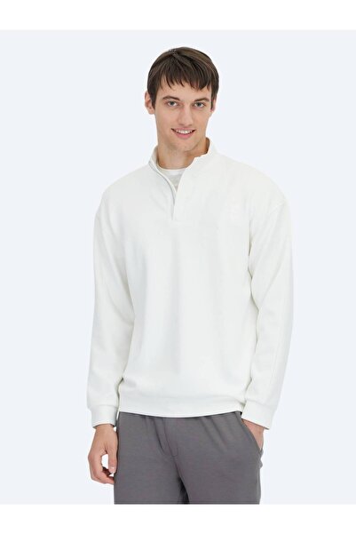 Kip Ecru Stand Collar Sweatshirt