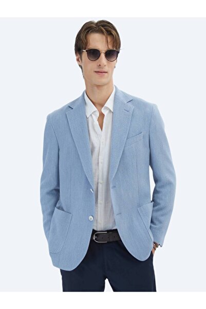 Kip Μπλε μοντέρνο μπουφάν με σχέδιο