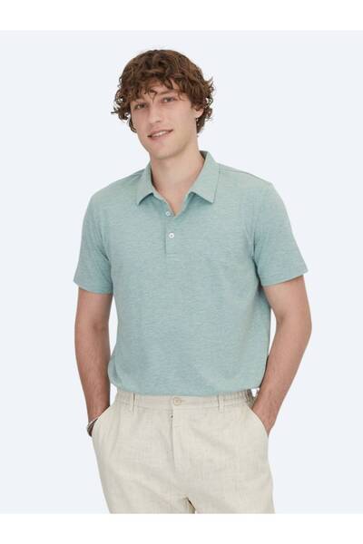 Kip Πράσινο μπλουζάκι με γιακά πόλο από βαμβακερό μείγμα