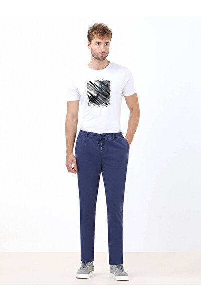 Kip Pantaloni de jogging țesuți în amestec de bumbac Indigo