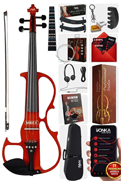 Midex Rcz-606rd Elektro Keman Seti Red (KULAKLIK KABLO YASTIK)