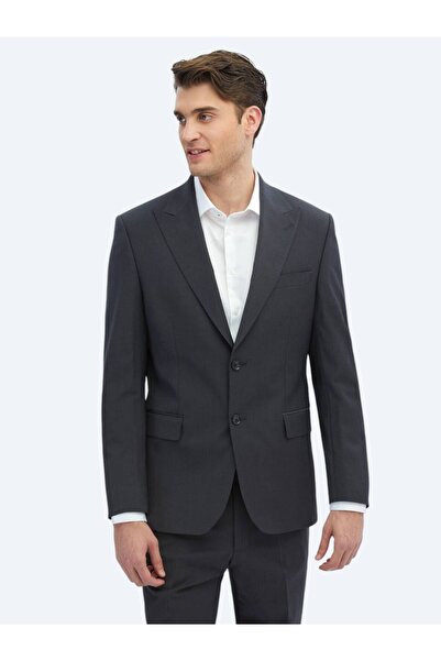 Kip Anthracite Straight Modern Fit Wool Blended Suit