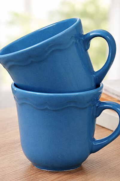 Gift Moda Wave Edge Ceramic Mug Set of 2