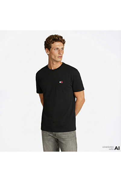 Tommy Hilfiger Badge Erkek Siyah T-Shirt