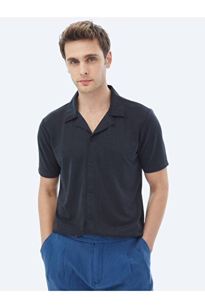 Kip Lacivert Regular Fit Casual Gömlek