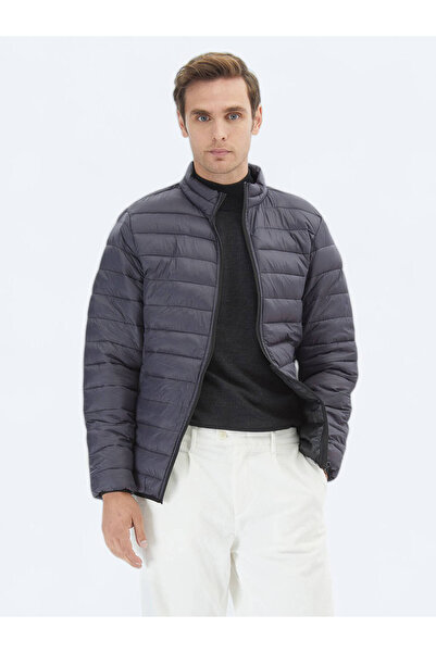 Kip Dark Gray Regular Fit Casual Woven Coat