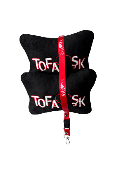 TUSBA MARKET Pernă de gât neagră brodată pentru călătorii cu vehicule ortoped...