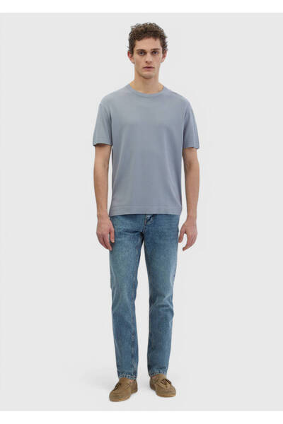 Ramsey Tricotaj simplu cu gât de ciclism gri deschis