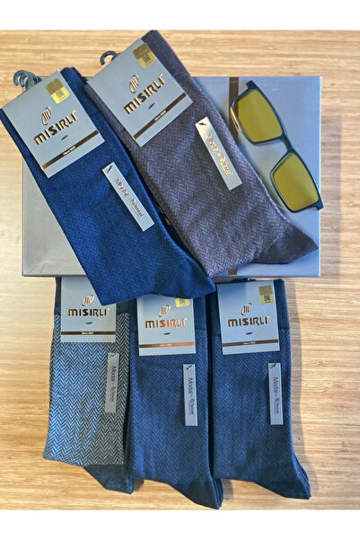 Mısırlı Modal Balıksırtı Desen Erkek Çorap 12 adet Karışık