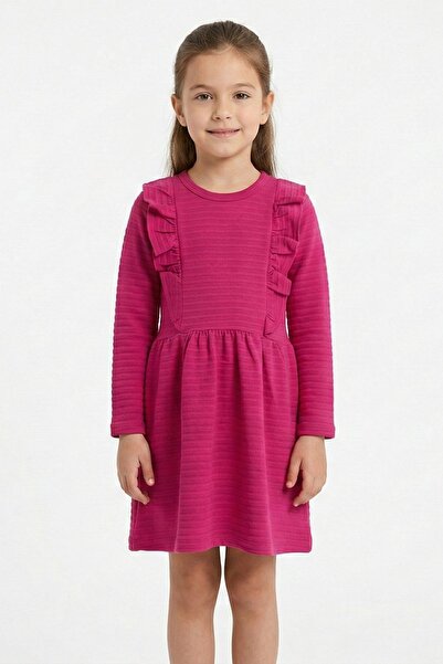 NEWKİDS Haljina za devojčice sa naboranim dugim rukavima Pamuk Sezonsko u boj...