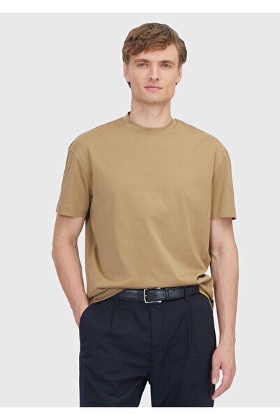 Ramsey Olive Green Plain Crew Neck 100% Cotton T-Shirt