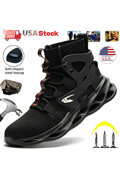 Axpeih أحذية أمان للشفرات، أحذية عمل ، قابل للتنفس ، للاستخدام في الإنشاءات ا...