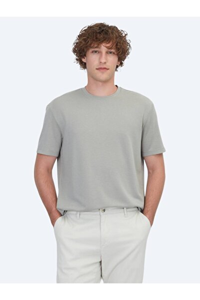 Kip Tricou kaki cu guler rotund